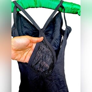 Black swim suit with embroidery on the back (S)